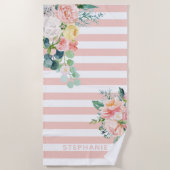 Wasserfarbene Streifen Strandtuch (Vorderseite)