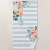 Wasserfarbene Streifen Strandtuch (Vorderseite)