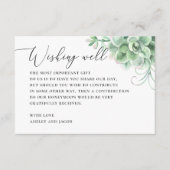 Wasserfarbene Sukkulente, die sich gut wünschen. H Begleitkarte (Vorderseite)