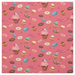 Wasserfarbene süße Donuts-Muster Stoff