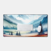 Wasserfarbene Täler mit Berghang Schreibtischunterlage (Tastatur & Maus)