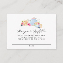 Wasserfarbene Tee-Party-Windelwaschkarte Begleitkarte