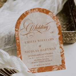 Wasserfarbene Terracotta Neutrale Hochzeit Einladung