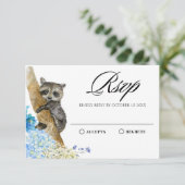 Wasserfarbene Tiere Flora und Fauna RSVP Karte (Stehend Vorderseite)