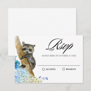 Wasserfarbene Tiere Flora und Fauna RSVP Karte