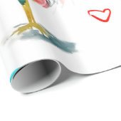 Wasserfarbene Tiere - Hühner, exotische Tiere, Bau Geschenkpapier (Rolleneckpunkt)