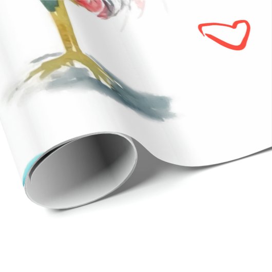 Wasserfarbene Tiere - Hühner, exotische Tiere, Bau Geschenkpapier (Rolleneckpunkt)