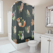 Wasserfarbene Tiere: Niedlich nahtlos Duschvorhang (Beispiel)