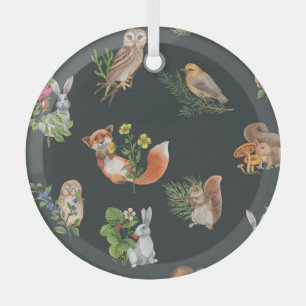 Wasserfarbene Tiere: Niedlich nahtlos Ornament Aus Glas