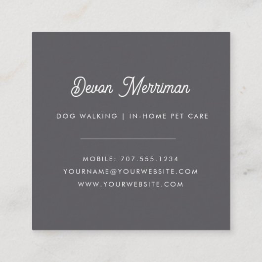 Wasserfarbene Tiere | Pflege von Haustieren Quadratische Visitenkarte (Rückseite)