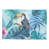 Wasserfarbene Toucans: tropisch nahtlos Kissenbezug (Rückseite)