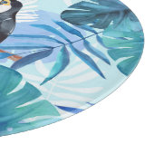 Wasserfarbene Toucans: tropisch nahtlos Schneidebrett (Ecke)