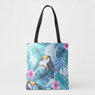 Wasserfarbene Toucans: tropisch nahtlos Tasche