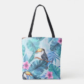 Wasserfarbene Toucans: tropisch nahtlos Tasche (Rückseite)