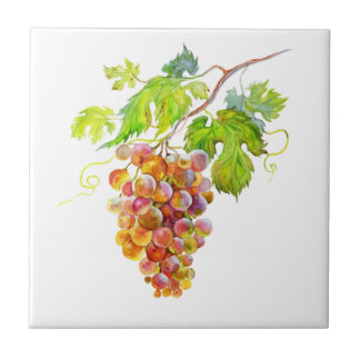 Wasserfarbene Trauben. Art Tile Fliese
