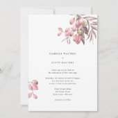 Wasserfarbene Trauben Hochzeit Einladung (Vorderseite)