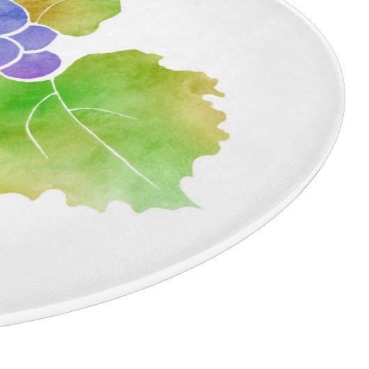 Wasserfarbene Trauben Schneidebrett (Ecke)