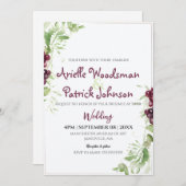 Wasserfarbene Traubenpfeife Minimalistisch Einladung (Vorne/Hinten)