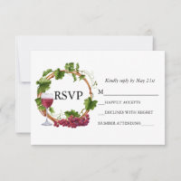Wasserfarbene Traubenranken Hochzeitskranz