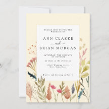 Wasserfarbene Trockenrasen und Hochzeit mit Wildbl