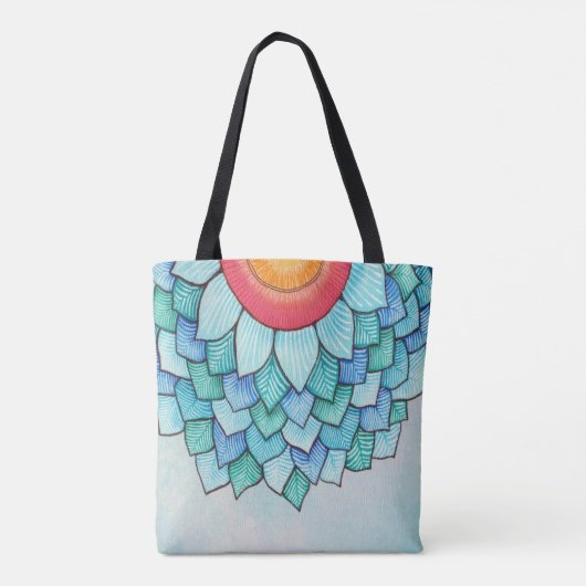 Wasserfarbene Tropengebälk Blume Tote Beutel Tasche (Rückseite)