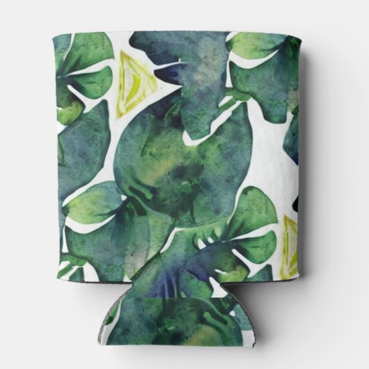 Wasserfarbene tropische Blätter Brautbräu Hochzeit Dosenkühler (Rückseite)