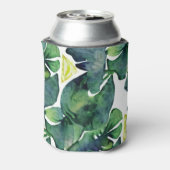 Wasserfarbene tropische Blätter Brautbräu Hochzeit Dosenkühler (Kanne Rückseite)