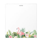 Wasserfarbene tropische Blätter Flamingo Notepad Notizblock (Vorderseite)