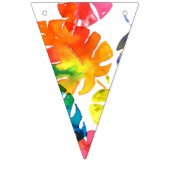 Wasserfarbene tropische Blätter Hochzeitsmonogramm Wimpelkette (Zweite Fahne)