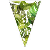 Wasserfarbene tropische Blätter Hochzeitsmonogramm Wimpelkette (Dritte Fahne)