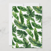 Wasserfarbene tropische Blätter Wreath Baby Segen Einladung (Rückseite)