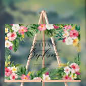 Wasserfarbene tropische Blume bilden einen Rahmen Acrylschild (Neutral)