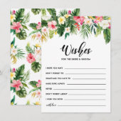 Wasserfarbene tropische Blume Hochzeitsstimmung Begleitkarte (Vorne/Hinten)