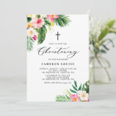 Wasserfarbene tropische Blume Sommerfeiern Einladung (Stehend Vorderseite)