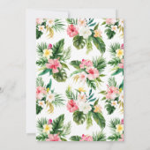 Wasserfarbene tropische Blume Sommerhochzeit Einladung (Rückseite)