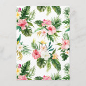 Wasserfarbene tropische Blume wie alt war die Mama Begleitkarte (Rückseite)