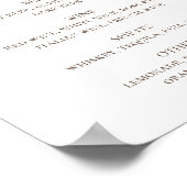 Wasserfarbene tropische Blumengetränke Bar Poster (Ecke)