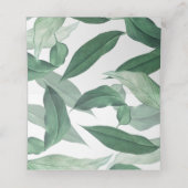 Wasserfarbene tropische Grünpflanzen Hochzeit Platzkarte (Innenseite Aufgefaltet)