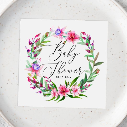 Wasserfarbene tropische Hawaii Babydusche Serviette