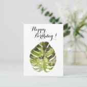 Wasserfarbene tropische Leaf-Malerei Postkarte (Stehend Vorderseite)