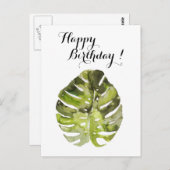 Wasserfarbene tropische Leaf-Malerei Postkarte (Vorne/Hinten)
