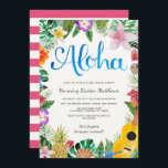 Wasserfarbene Tropische Luauer Graduiertenparty Ei Einladung<br><div class="desc">Ein wunderschönes Aquarellluau-Design,  perfekt für jedes tropische Party! Die Hintergrundstreifen auf der Rückseite der Karte können beliebig farblich angepasst werden.</div>