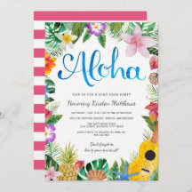 Wasserfarbene Tropische Luauer Graduiertenparty Ei