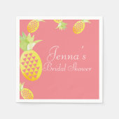 Wasserfarbene tropische mehrgeometrische Ananas Serviette (Vorderseite)