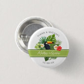 Wasserfarbene tropische Mutter von Groom Green ID5 Button (Vorne & Hinten)