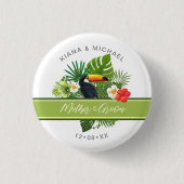 Wasserfarbene tropische Mutter von Groom Green ID5 Button (Vorderseite)