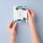 Wasserfarbene Tropische Orchideen Pfauenhochzeit Flyer (Gruppe)