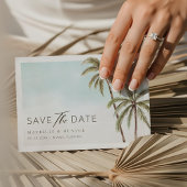 Wasserfarbene tropische Palmen Save the Date