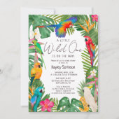 Wasserfarbene tropische Papageien Babydusche Einladung (Vorderseite)