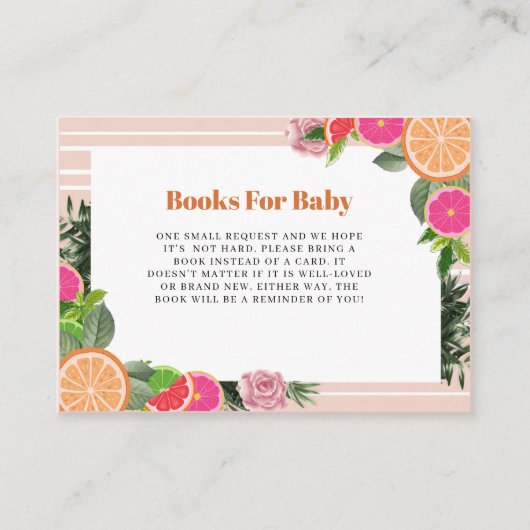 Wasserfarbene tropische Zitrusbücher für Kinder Begleitkarte (Vorderseite)